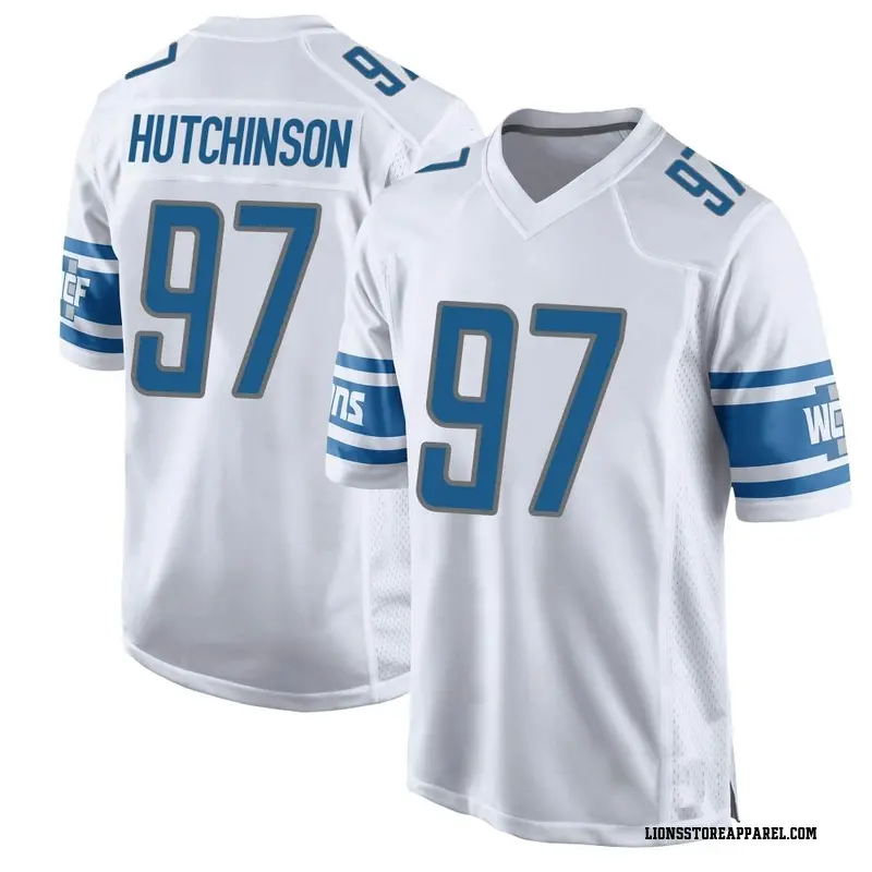 Men's Nike Aidan Hutchinson White Detroit Lions Player Game Jersey