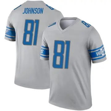 Calvin Johnson Authentic Detroit Lions Jersey 56 Reebok Blue Clean