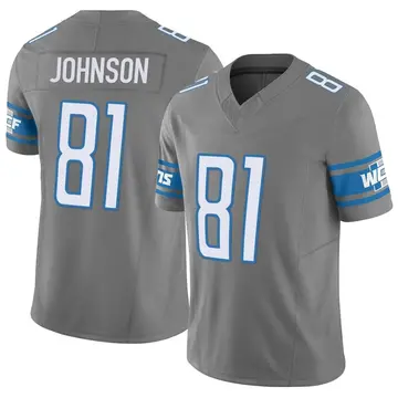 Nike Detroit Lions Calvin Johnson #81 Road Game Jersey by Vintage Detroit Collection