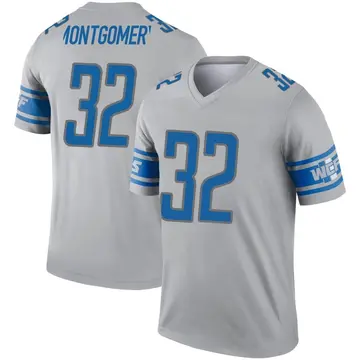 Men's Nike David Montgomery Blue Detroit Lions Game Player Jersey