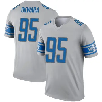 Julian Okwara Detroit Lions Women's Backer V-Neck T-Shirt - Ash